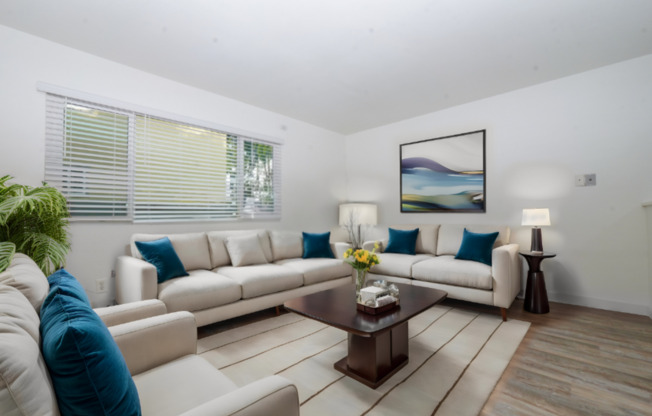 Virtual staged living room