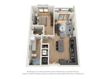 1 bed, 1 bath, 732 sqft, $2,500