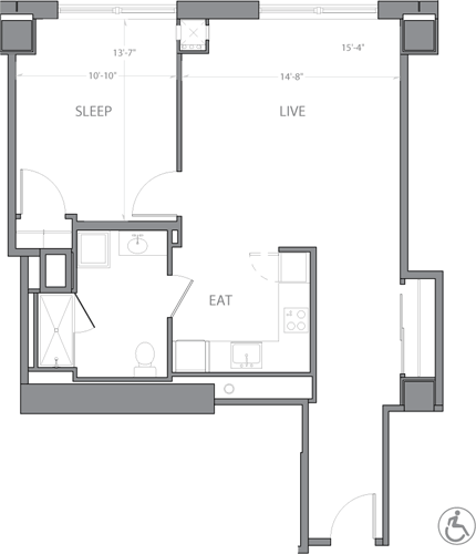 1 bed, 1 bath, 760 sqft, $3,590