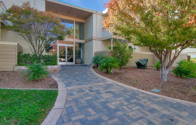 Courtyard Walking Path at Magnolia Place Apartments, Sunnyvale, California