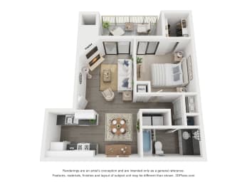 1 bed, 1 bath, 700 sqft, $1,617