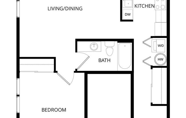 1 bed, 1 bath, 561 sqft, $1,822, Unit A103