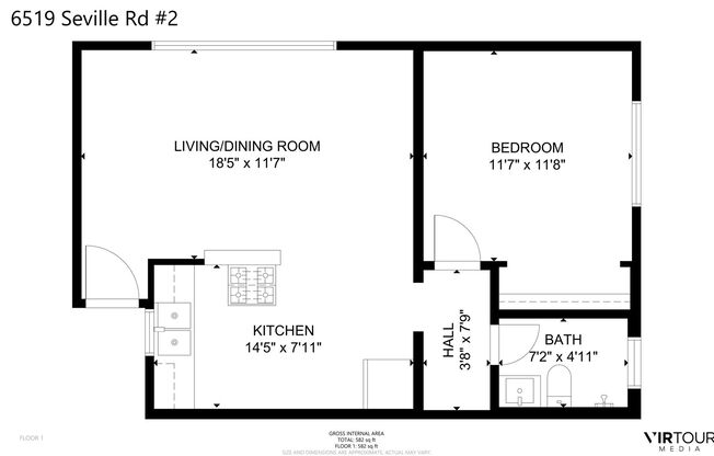 1 bed, 1 bath, 600 sqft, $2,608.2, Unit 1