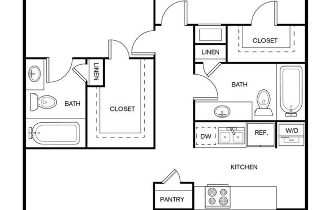 2 beds, 2 baths, 1,000 sqft, $1,411