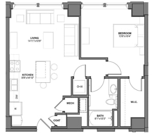 1 bed, 1 bath, 781 sqft, $891