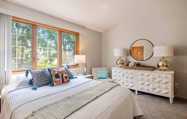 Furnished bedroom in model home