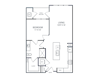 1 bed, 1 bath, 702 sqft, $1,800