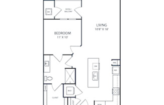 1 bed, 1 bath, 702 sqft, $1,800