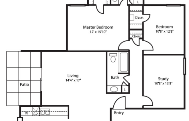 2 beds, 2 baths, 1,325 sqft, $1,379