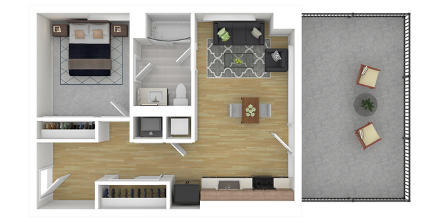 1 bed, 1 bath, 822 sqft, $3,099
