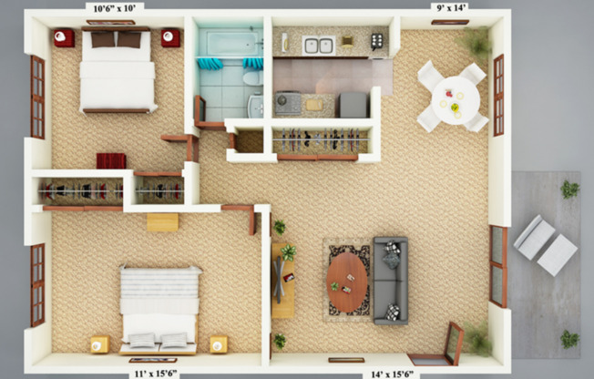 2 beds, 1 bath, 800 sqft, $1,525
