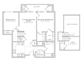 2 beds, 2.5 baths, 1,218 sqft, $3,630