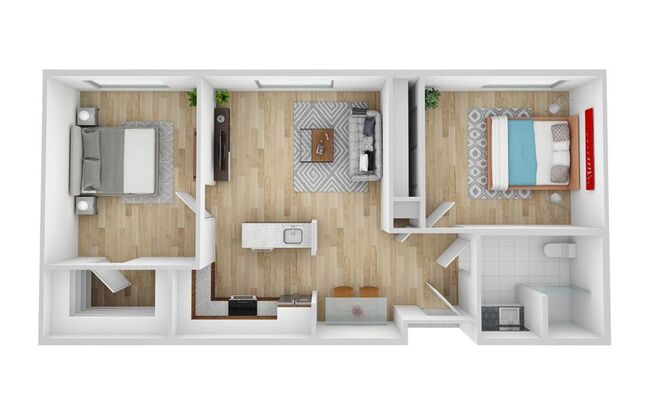 2 beds, 1 bath, 813 sqft, $1,695, Unit 126-122