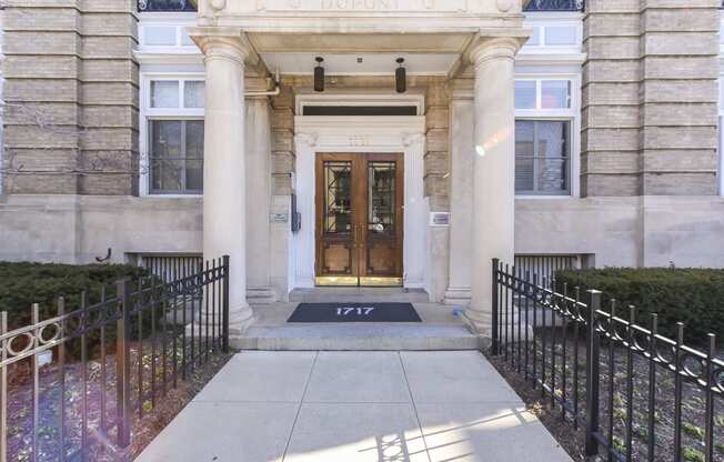 exterior entrance to dupont apartments in washington dc