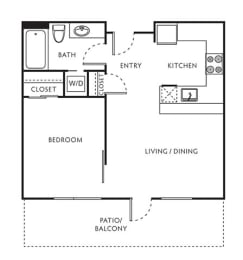 1 bed, 1 bath, 490 sqft, $1,622