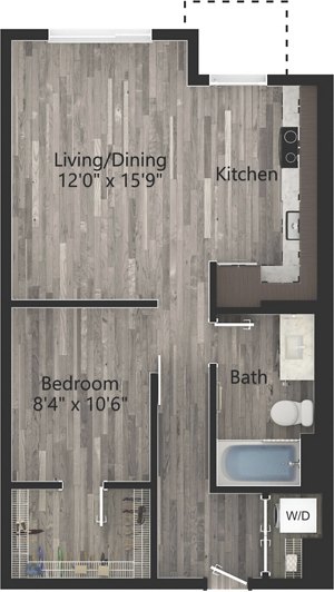 1 bed, 1 bath, 720 sqft, $2,447