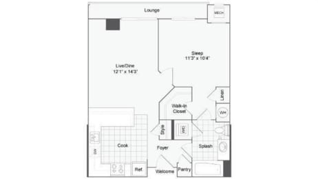 1 bed, 1 bath, 730 sqft, $1,824