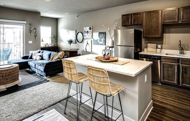 Modern Living Room at Sterling at Prairie Trail in Ankeny, IA