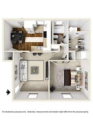 1 bed, 1 bath, 815 sqft, $1,383