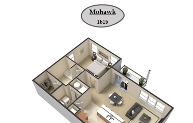 1 bed, 1 bath, 863 sqft, $1,330, Unit 3FP5213