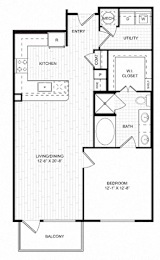 1 bed, 1 bath, 841 sqft, $1,875