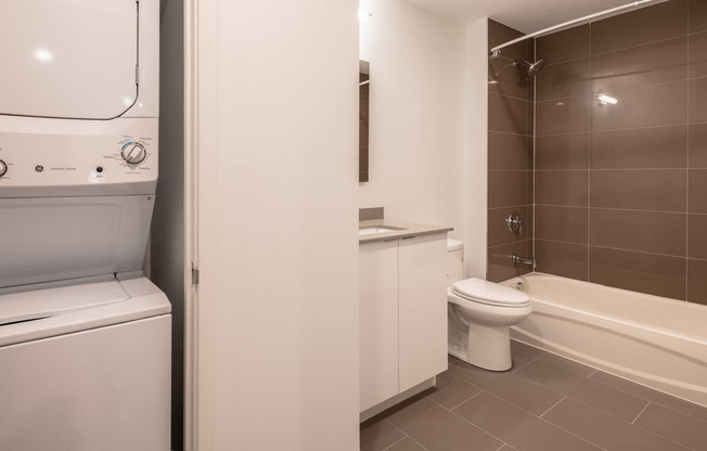 Bathroom with In-home Washer and Dryer