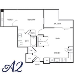 1 bed, 1 bath, 687 sqft, $1,535