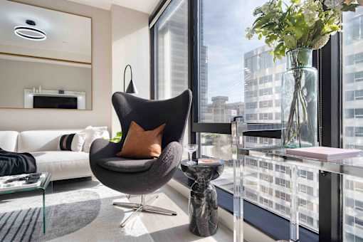 Living Area at 220 Meridian, Indianapolis, IN, 46204