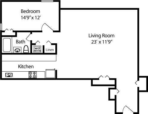1 bed, 1 bath, 690 sqft, $1,937, Unit B3