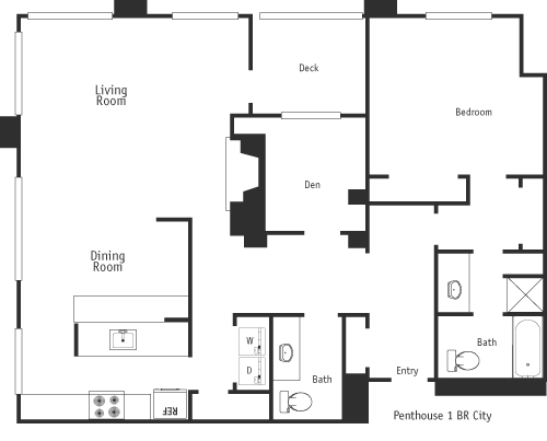 1 bed, 1 bath, 1,354 sqft, $4,473, Unit 2507
