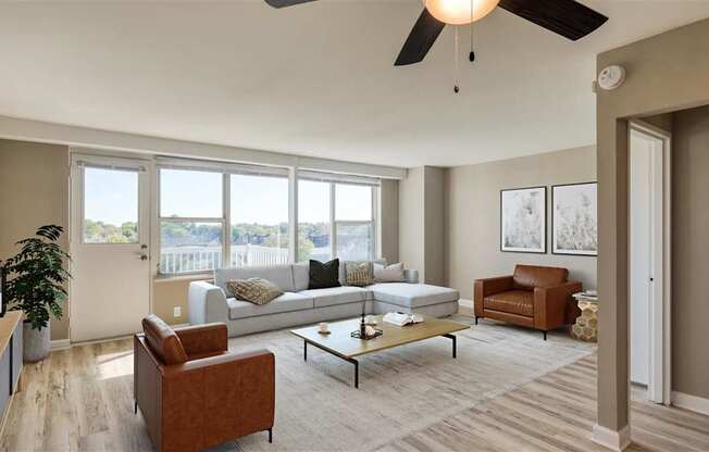 Living room with Luxurious decor at The Lafayette, Norfolk, 23508