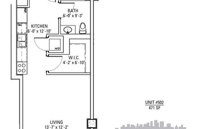 Studio, 1 bath, 470 sqft, $2,000, Unit 3833-602