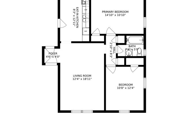 2 beds, 1 bath, 900 sqft, $1,695, Unit 13-220F