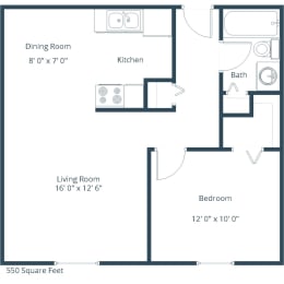 1 bed, 1 bath, 550 sqft, $975