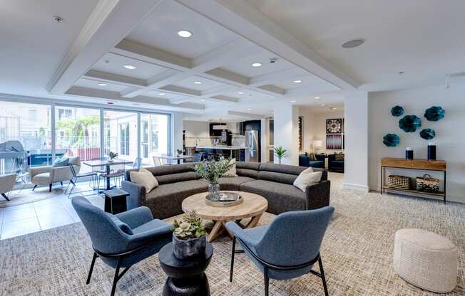 The Mercer Apartments Clubhouse Lounge and Kitchen