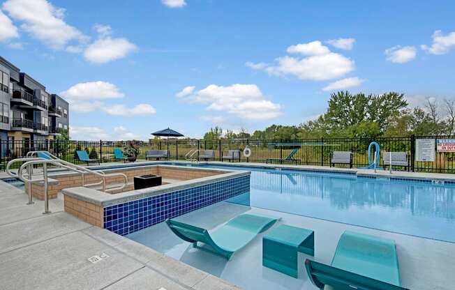 The Outdoor Pool at The Lafayette Apartment Homes, Weidner Real Estate Properties Apartments for rent Fitchburg, WI