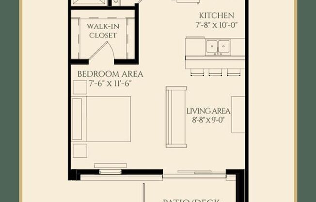Studio, 1 bath, 563 sqft, $1,550, Unit 104-212