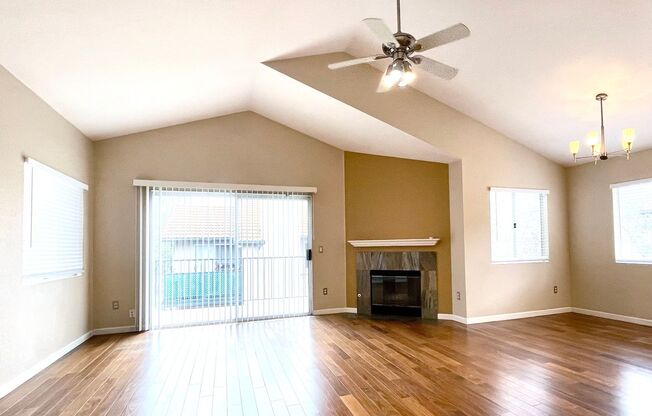 FOR RENT - Inviting Upper Unit 3 BR Condo With Hardwood Floors, Fireplace, Community Pool