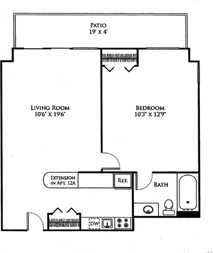 1 bed, 1 bath, 441 sqft, $2,900, Unit 9A