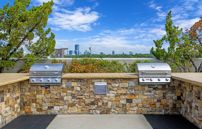 Community Grilling Area on Sunny Day