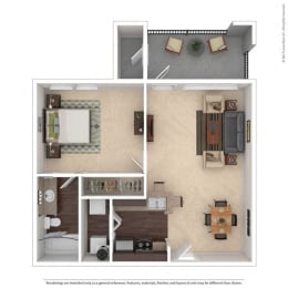 1 bed, 1 bath, $1,056