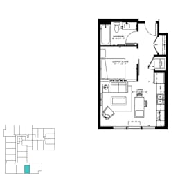 1 bed, 1 bath, 476 sqft, $1,335