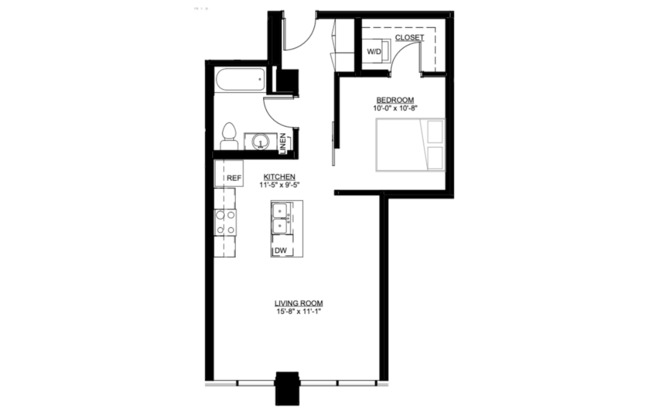 1 bed, 1 bath, 681 sqft, $1,795, Unit 305