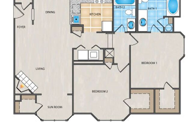 2 beds, 2 baths, 1,052 sqft, $1,650, Unit 353