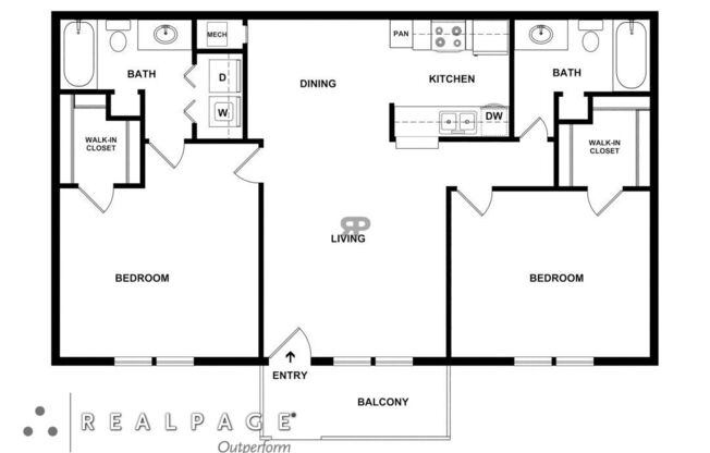 2 beds, 2 baths, 960 sqft, $1,102