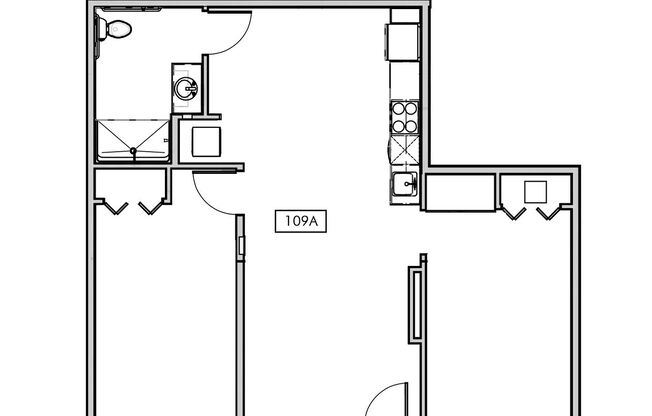 2 beds, 1 bath, 846 sqft, $1,825, Unit 109