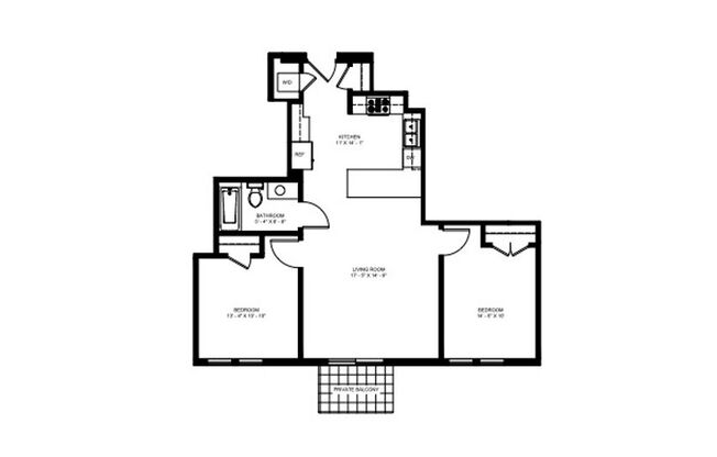 2 beds, 1 bath, 826 sqft, $2,500, Unit 608