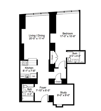 1 bed, 2 baths, 1,067 sqft, $5,250, Unit 507
