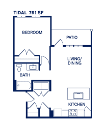 1 bed, 1 bath, 761 sqft, $1,652
