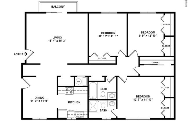3 beds, 2 baths, 1,327 sqft, $1,455